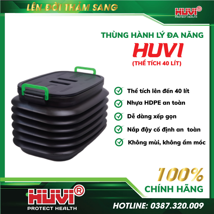 Thùng hành lý đa năng ô tô gấp gọn nhựa HDPE.