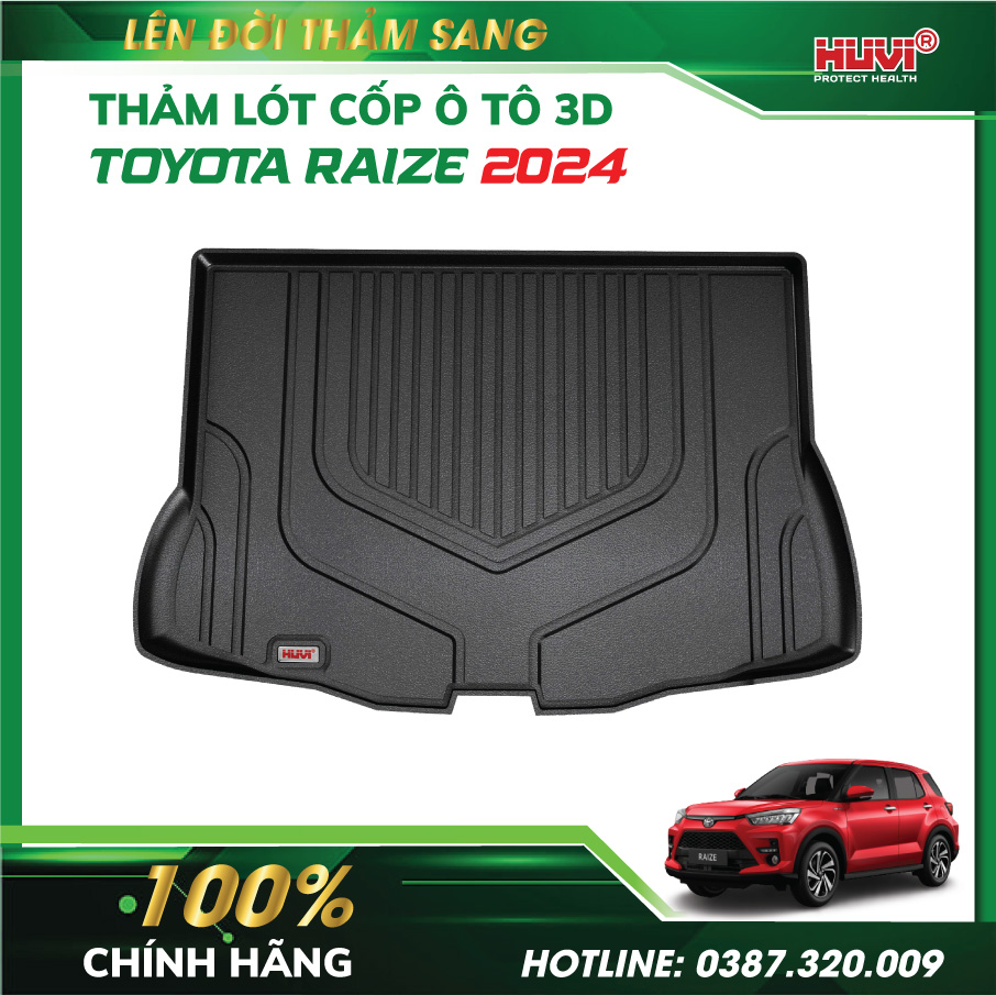 Thảm lót cốp ô tô Toyota Raize 2024 bảo hành 1 đổi 1.