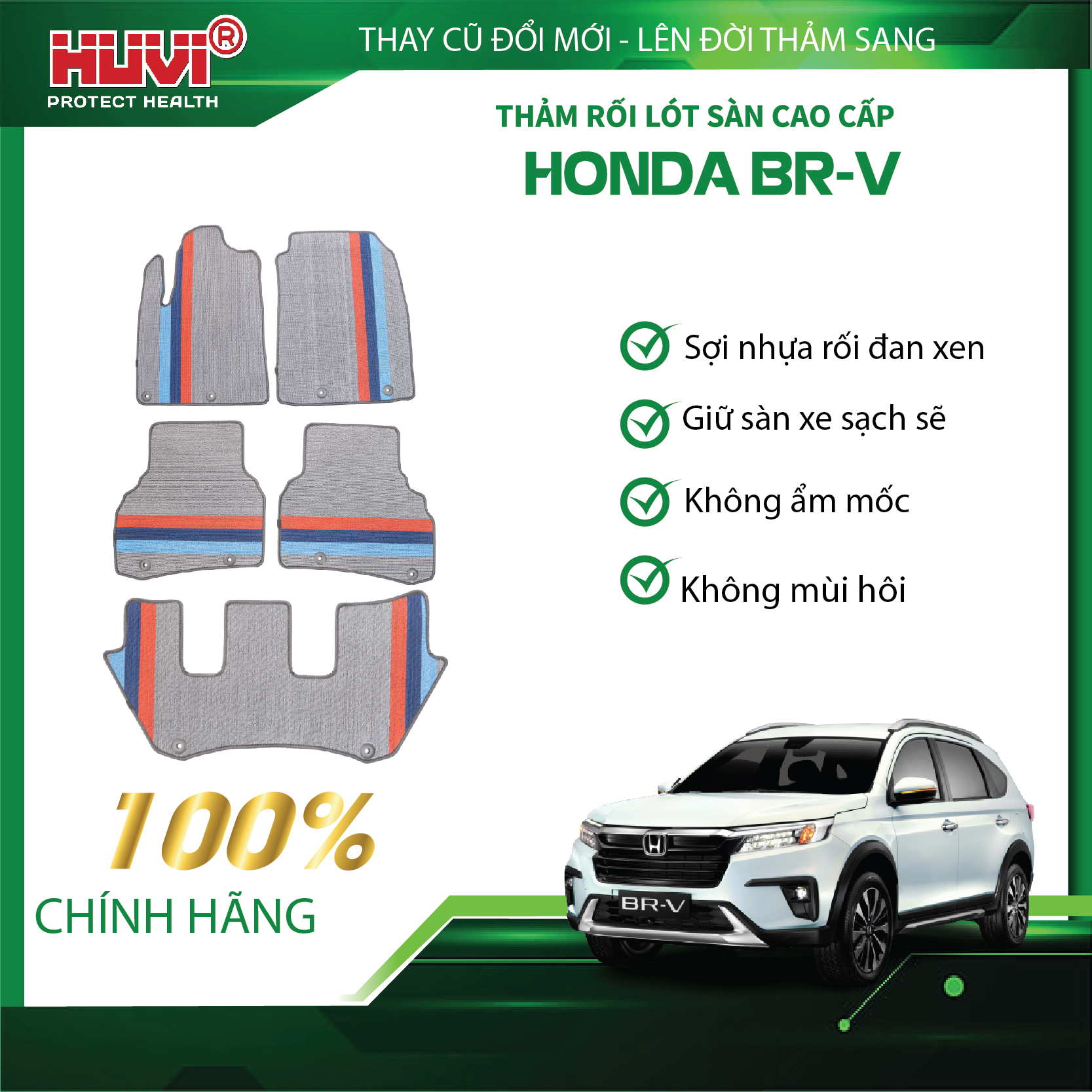 thảm lót rối ô tô Honda BRV 2023+.