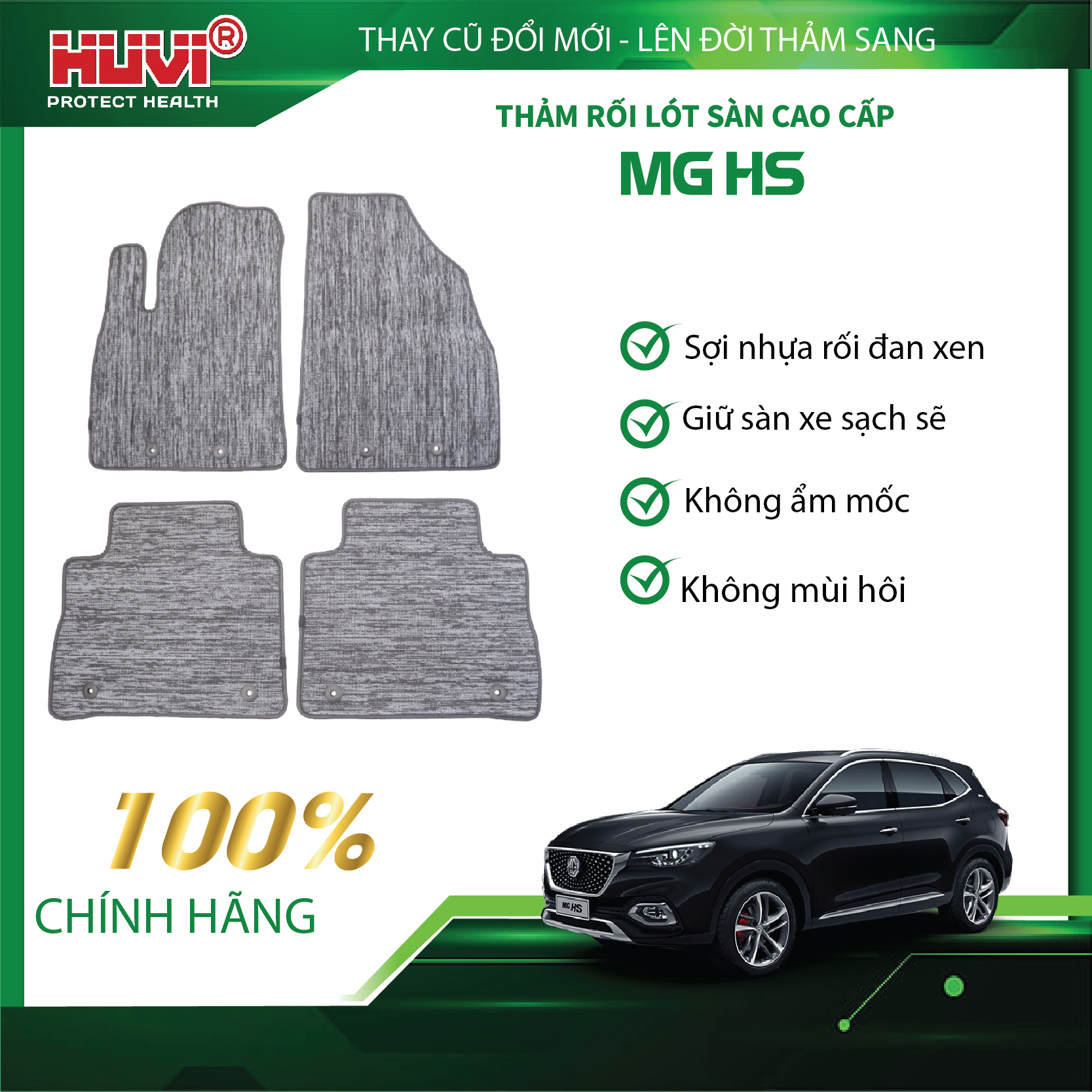 Thảm lót rối ô tô MG HS 2022 sản xuất tại Việt Nam.