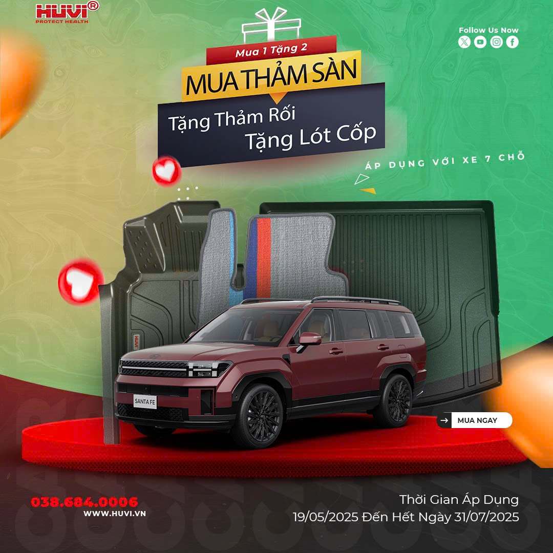 Mua thảm sàn tặng thảm rối Huvi.