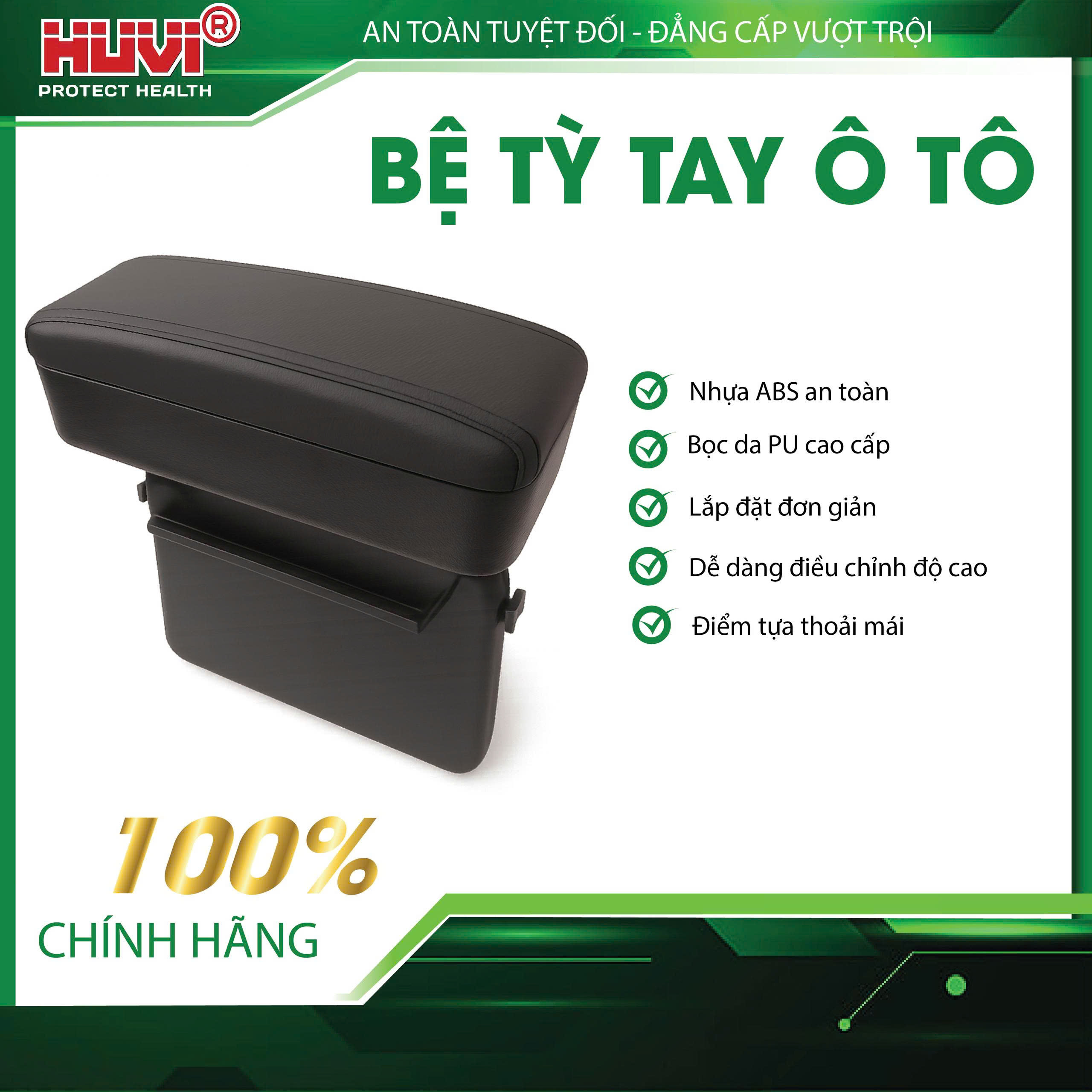 Bệ tỳ tay ô tô nhựa ABS an toàn.