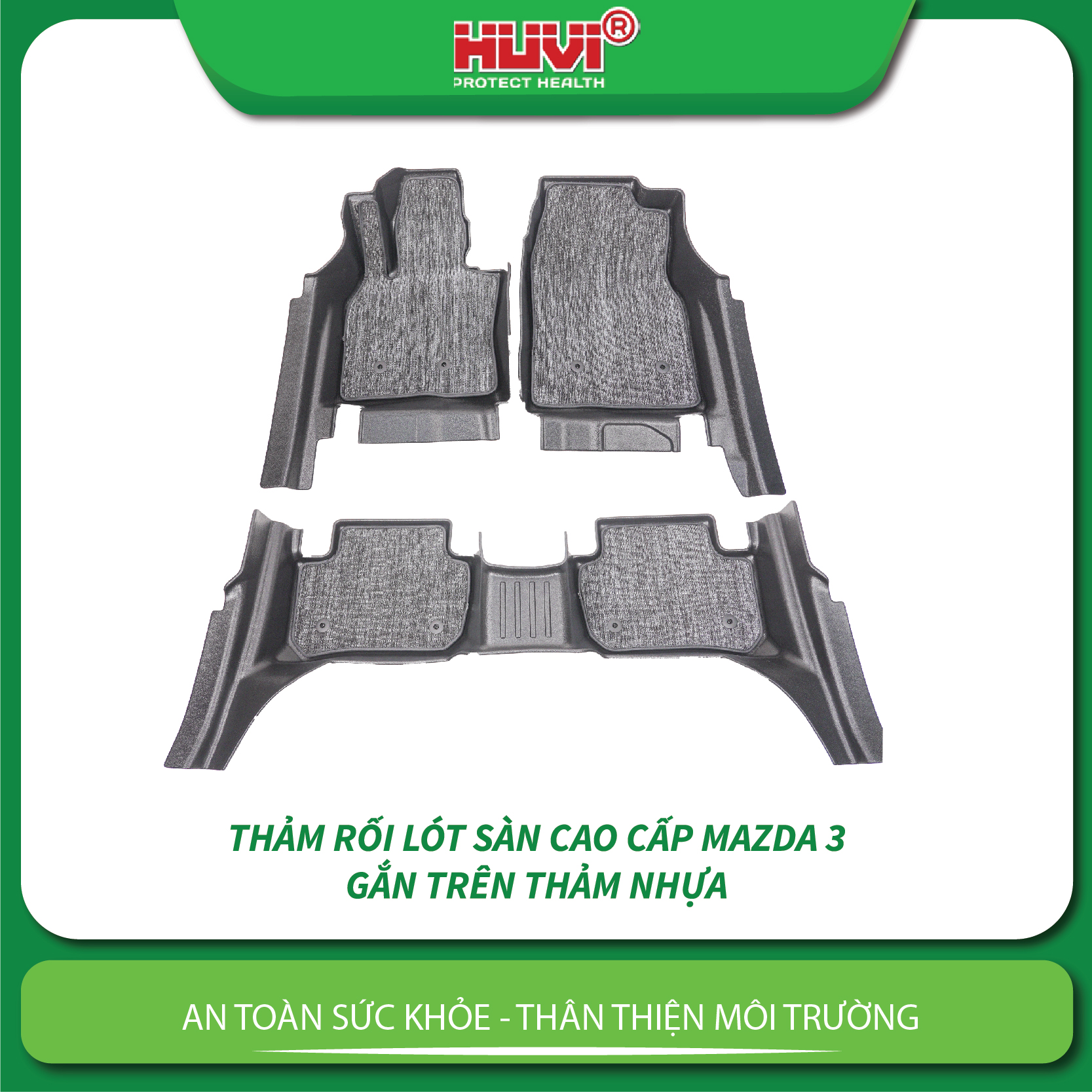 Thảm lót sàn rối ô tô Mazda 3 nhựa PVC cao cấp.