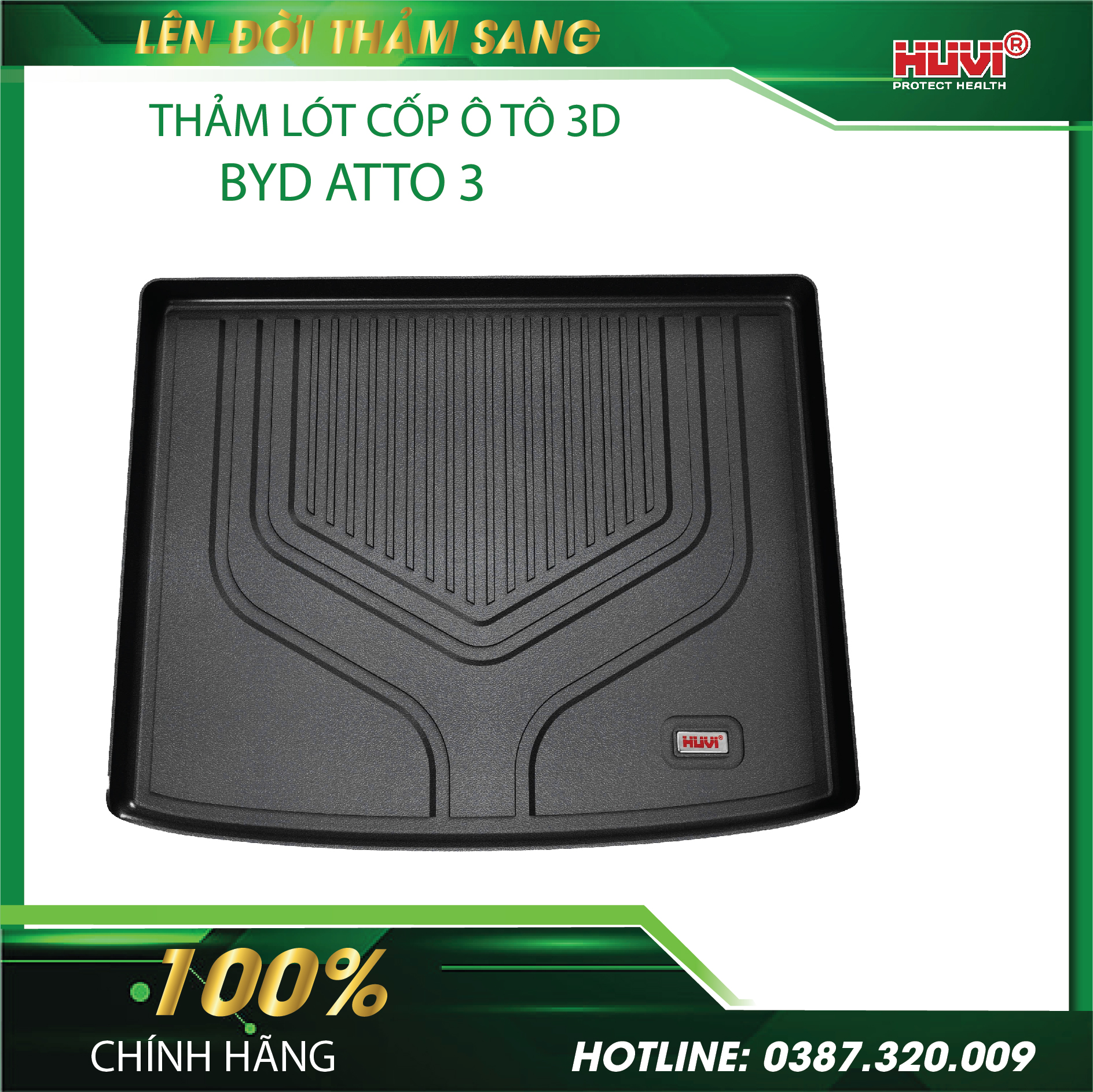 Thảm lót cốp ô tô BYD Atto 3 2024-2025 lỗi 1 đổi 1.