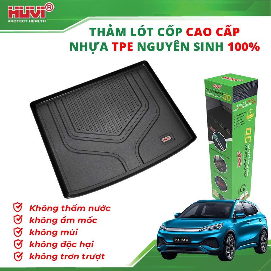 Thảm lót cốp ô tô BYD Atto 3 2024-2025 nhựa TPE nguyên sinh.