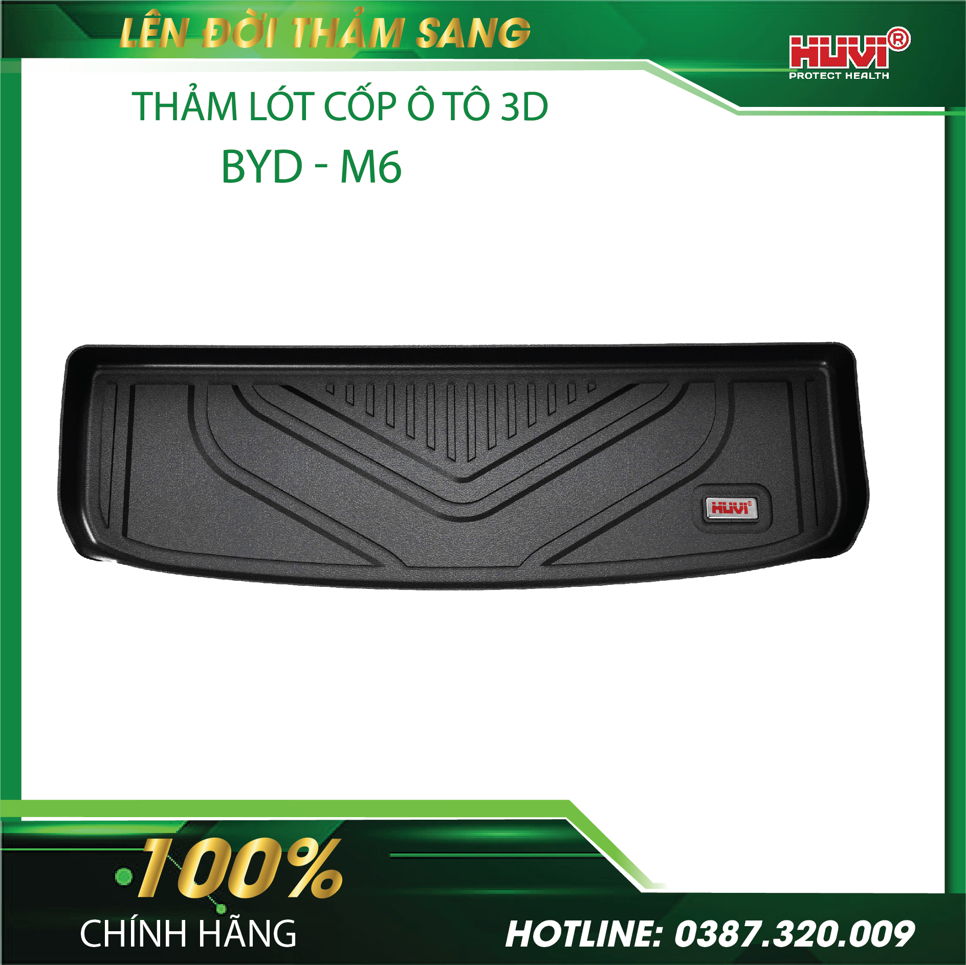 Thảm lót cốp ô tô BYD M6 2025 bảo hành 1 đổi 1.