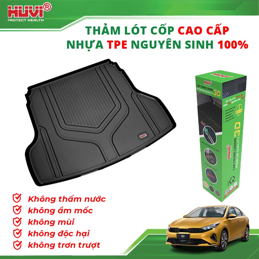 Thảm lót cốp ô tô Kia K3 2025 bảo hành 1 đổi 1.