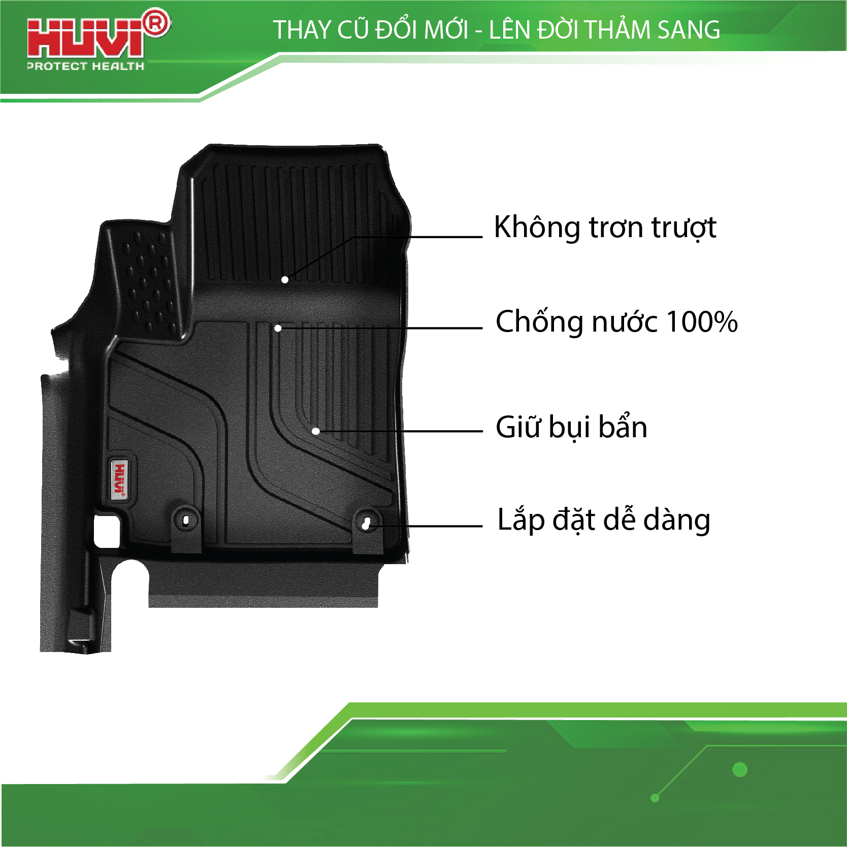 Thảm lót sàn ô tô Kia Sonet 2025 bảo hành 1 đổi 1.