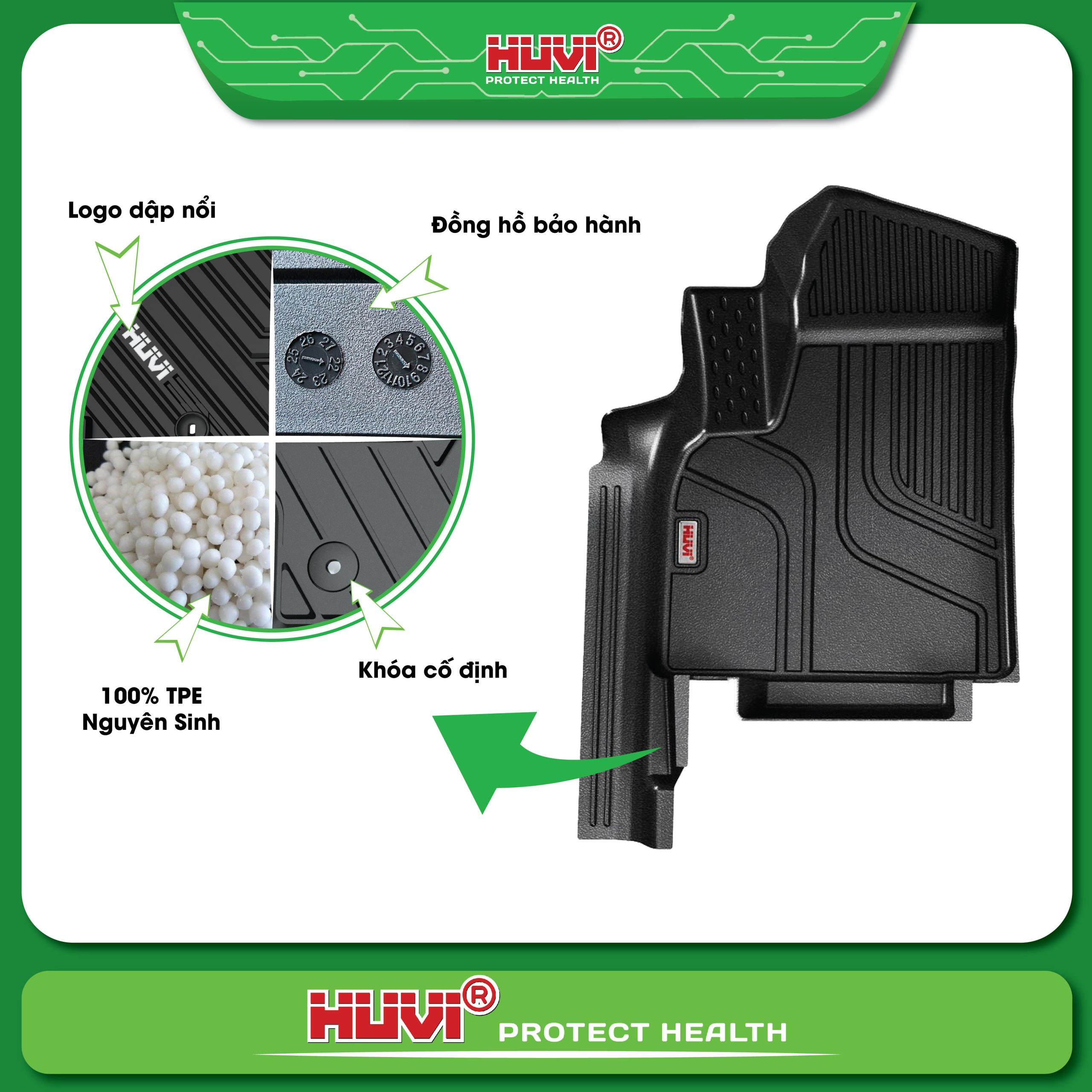 Thảm lót sàn ô tô Vinfast Limo Green tràn viền bậc cửa.