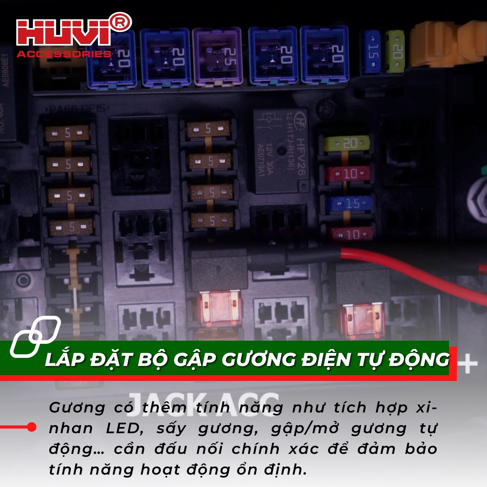 Lắp đặt gương điện tự động.