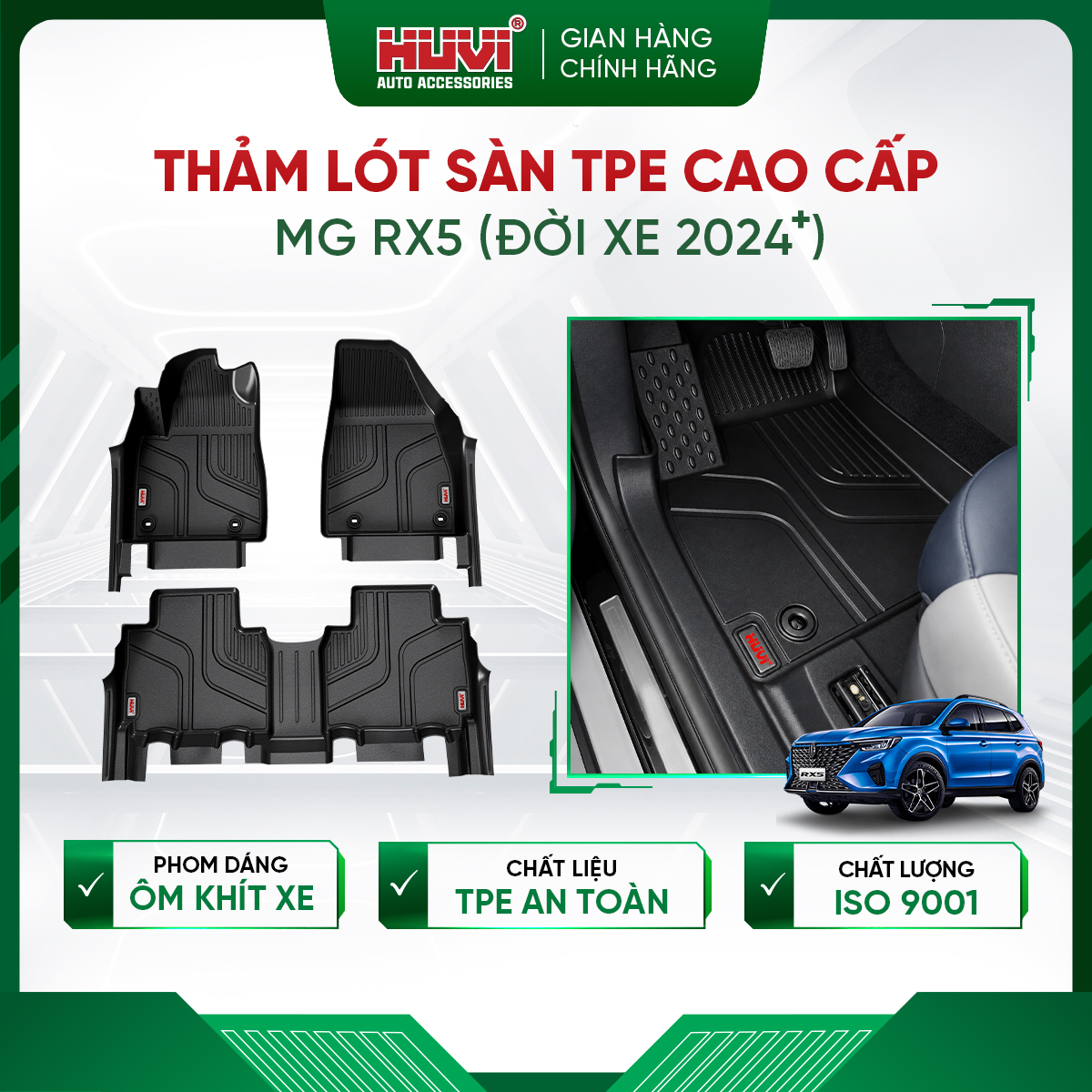 Thảm lót sàn ô tô MG RX5 2024 tràn viền bậc cửa Huvi