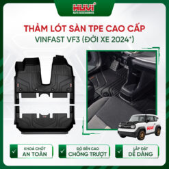 Thảm lót sàn ô tô Vinfast VF3 2024 tràn viền bậc cửa Huvi