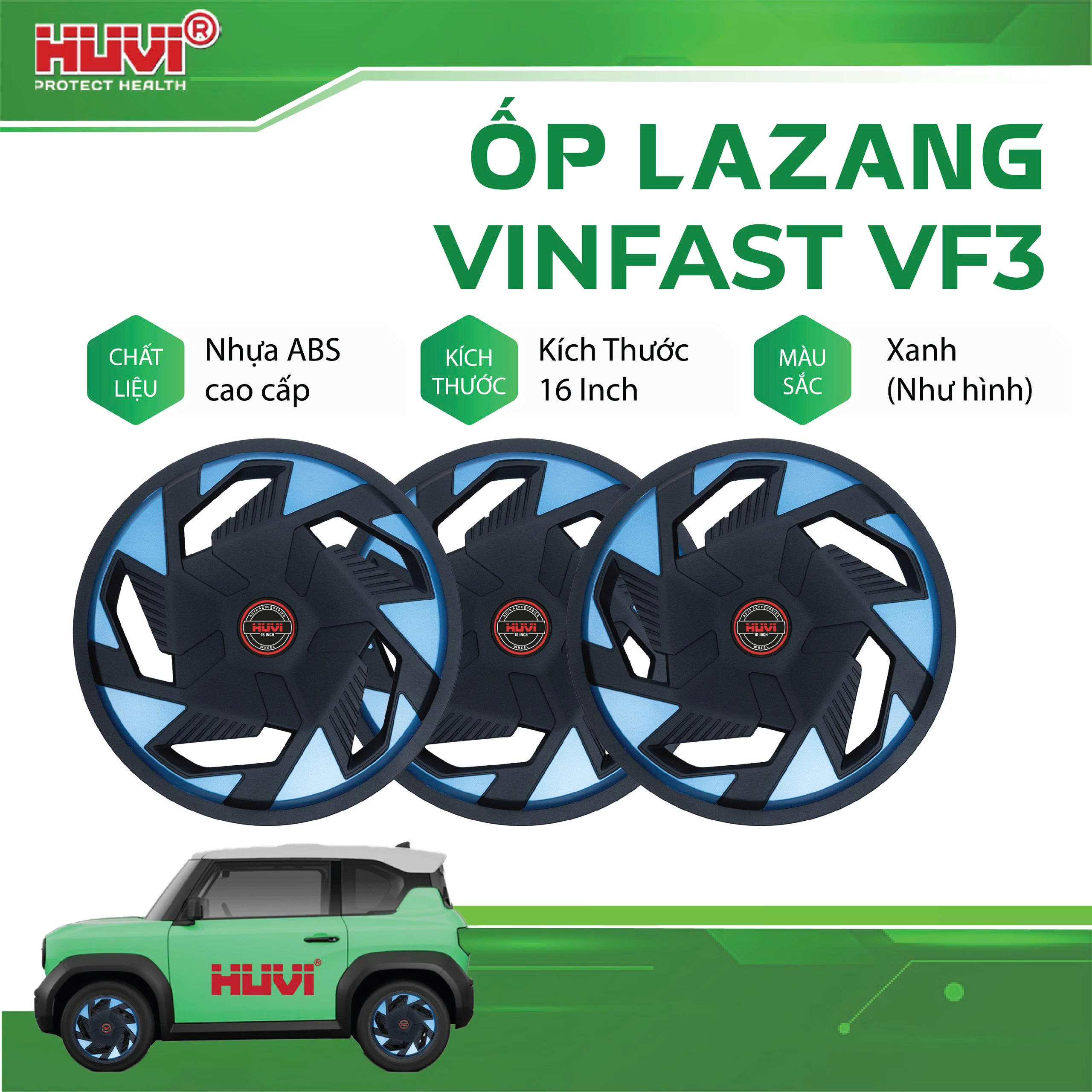 Ốp lazang Vinfast VF3 sản xuất tại Việt Nam.