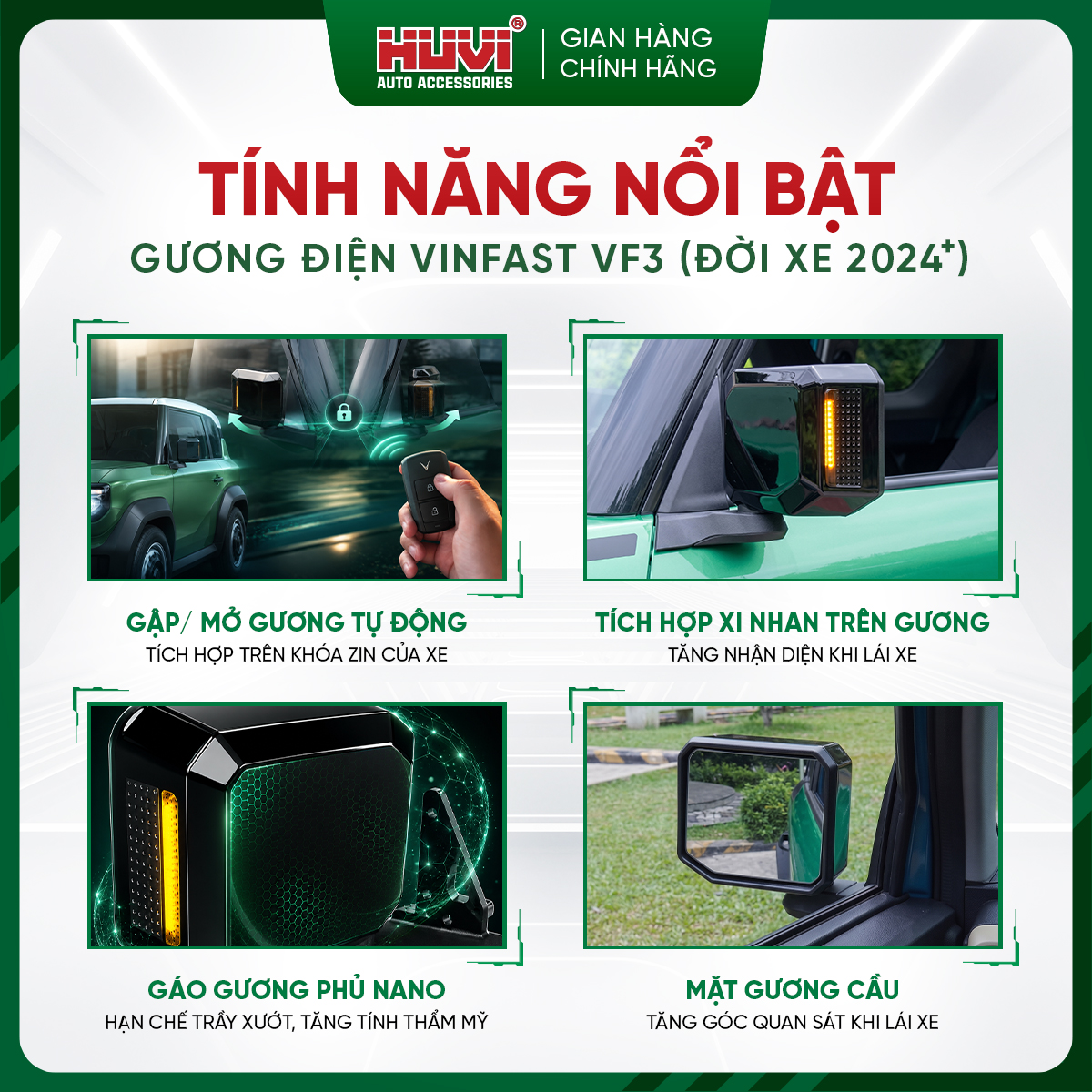 Gương điện Vinfast VF3 Huvi 4707 - Ảnh 4