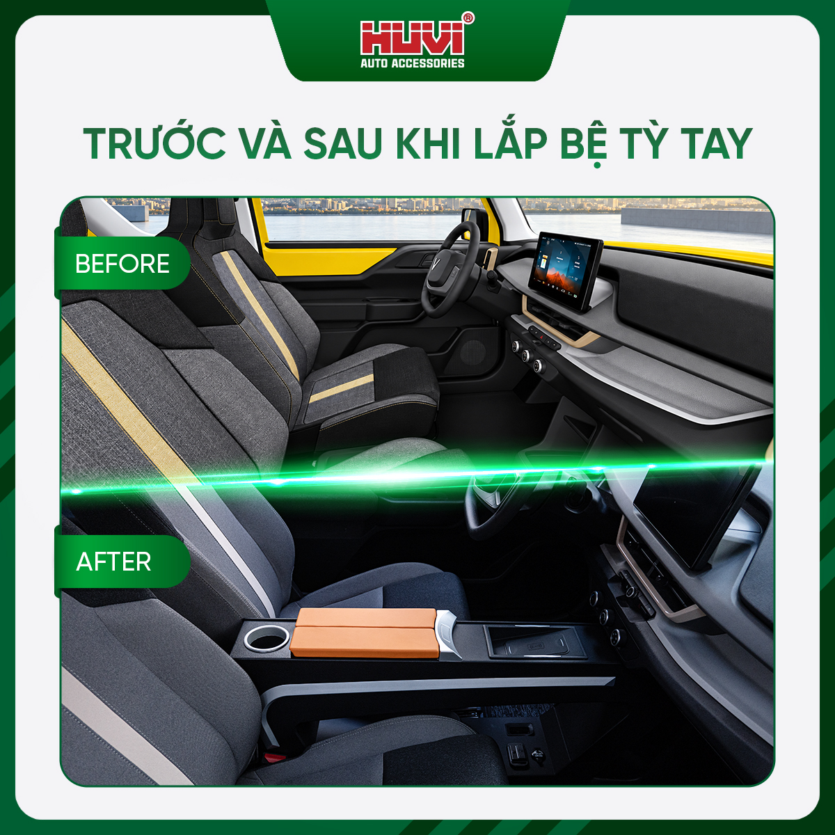 Bệ tỳ tay cao cấp Vinfast VF3 Huvi 7056 - Ảnh 5