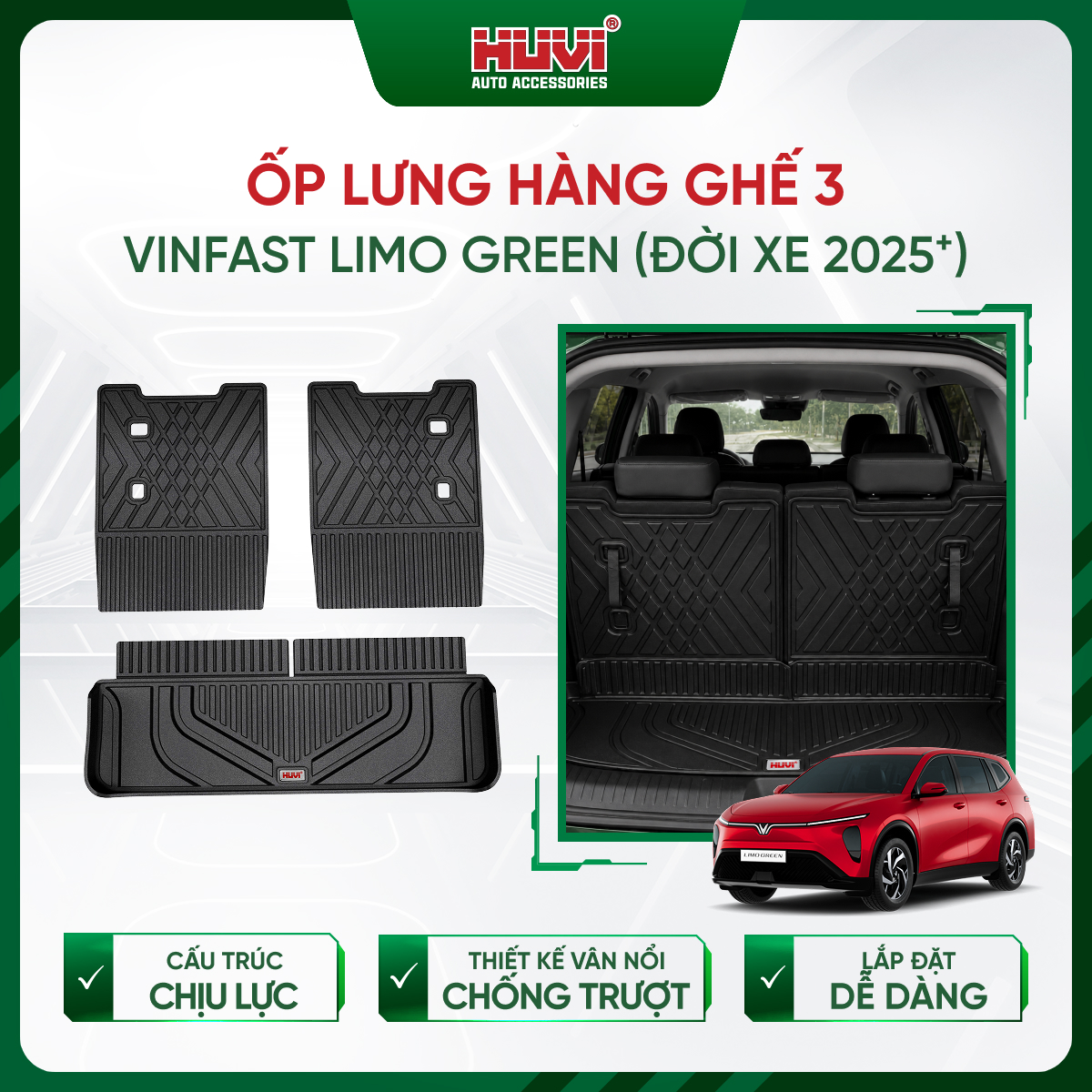 Ốp Lưng Ghế Vinfast Limo Green Huvi