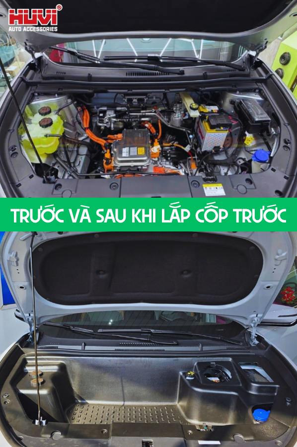 Cốp trước Vinfast MPV7 Huvi thiết kế chuẩn theo kích thước xe.