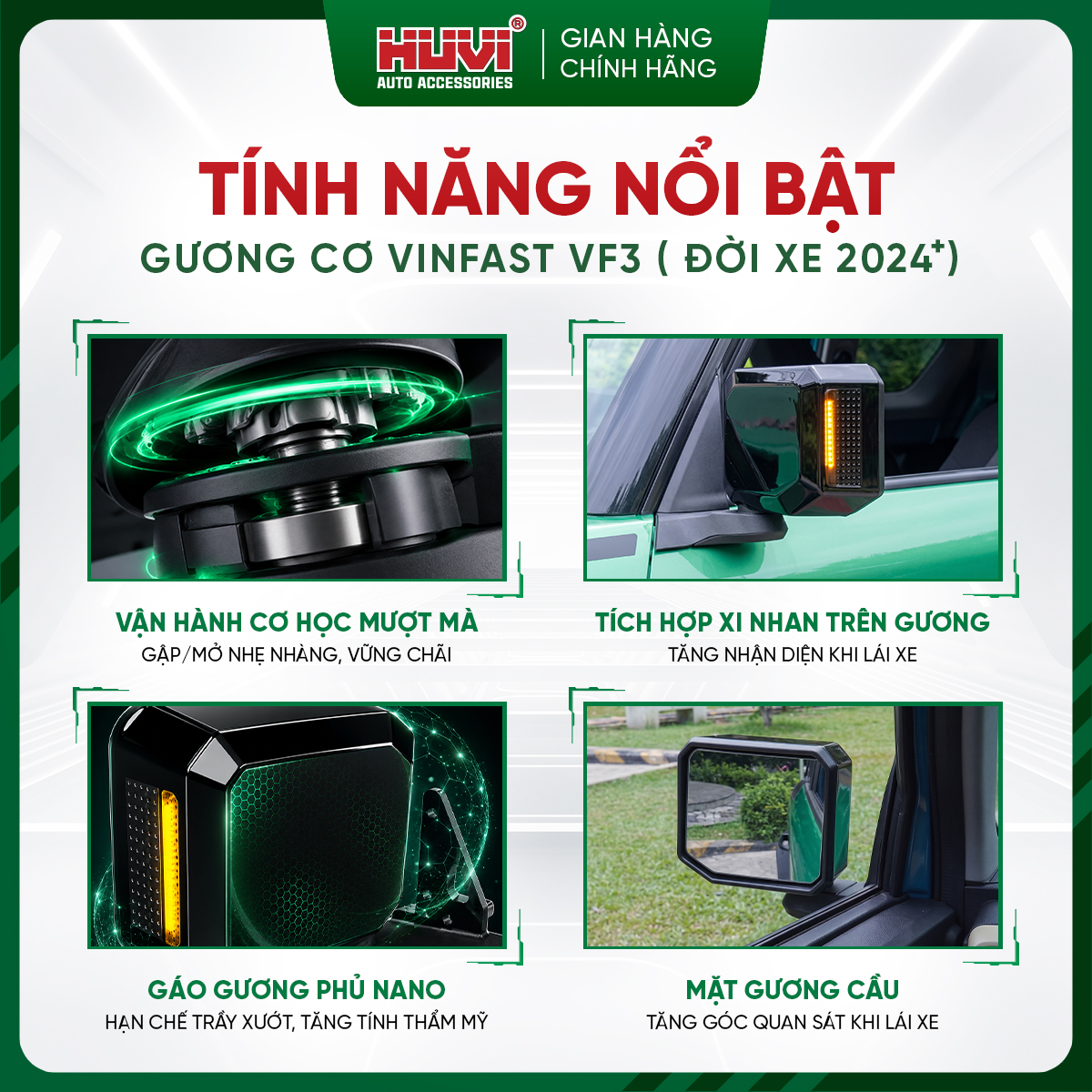 Gương cơ Vinfast VF3 Huvi 7446 - Ảnh 4
