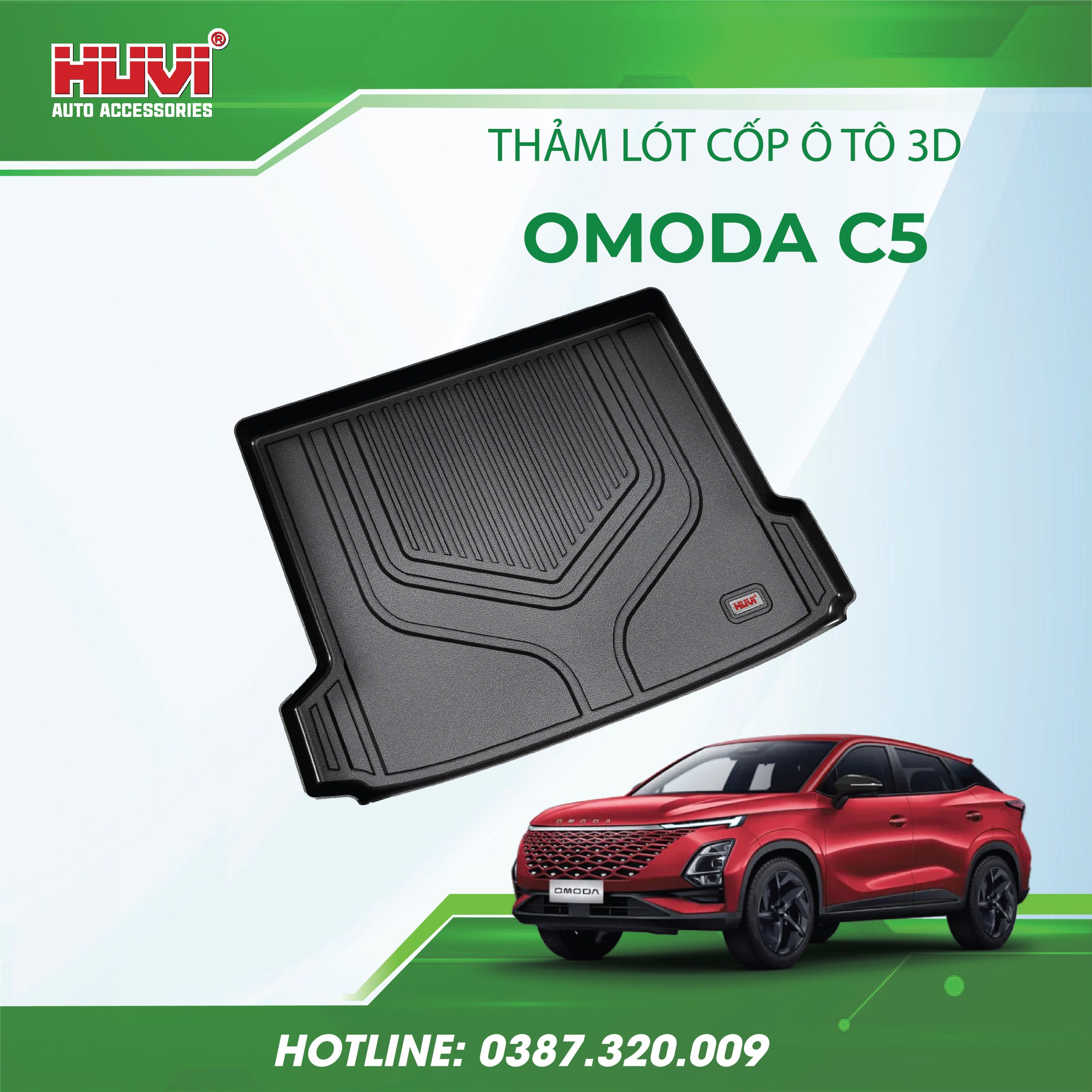 THẢM LÓT CỐP Ô TÔ OMODA C5 - NHỰA TPE NGUYÊN SINH CAO CẤP HUVI - Ảnh 3