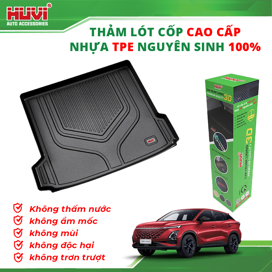 THẢM LÓT CỐP Ô TÔ OMODA C5 - NHỰA TPE NGUYÊN SINH CAO CẤP HUVI - Ảnh 4
