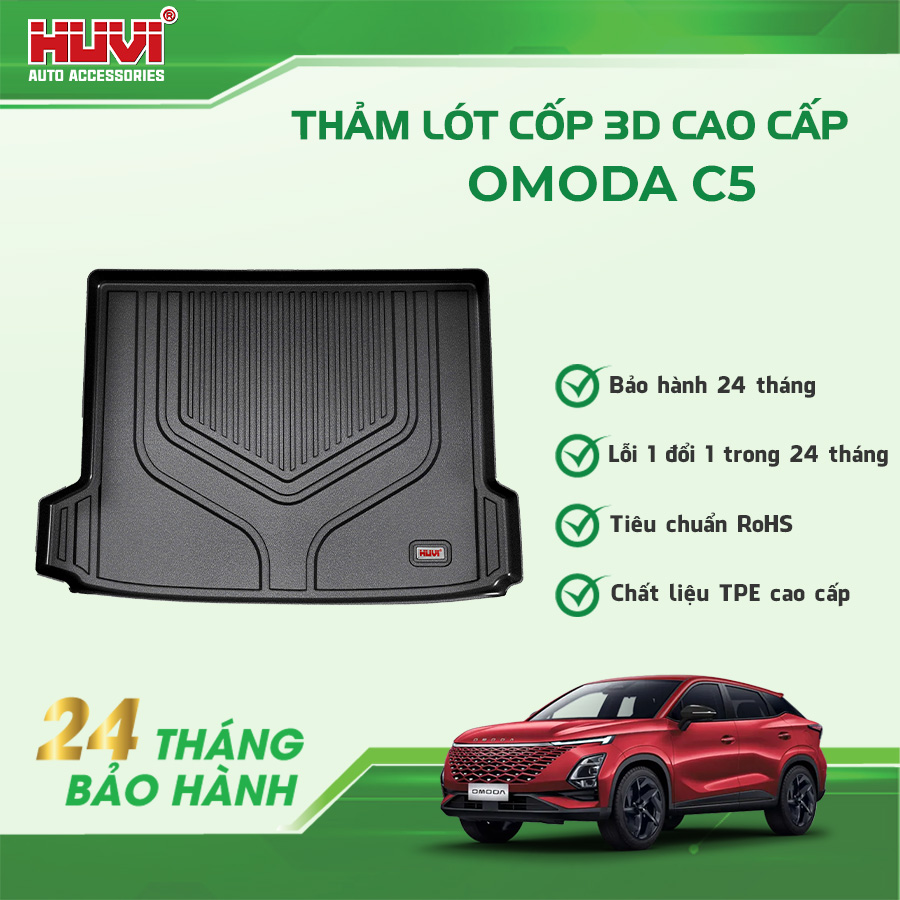 THẢM LÓT CỐP Ô TÔ OMODA C5 - NHỰA TPE NGUYÊN SINH CAO CẤP HUVI - Ảnh 2