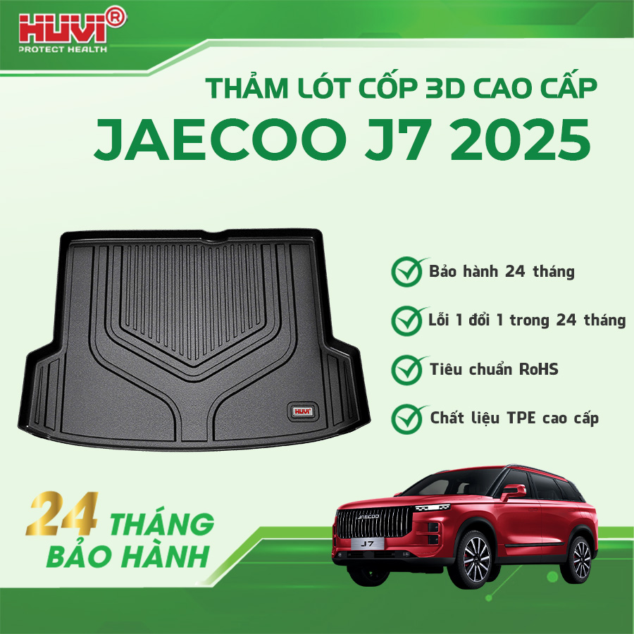 THẢM LÓT CỐP Ô TÔ JAECOO J7 HUVI - NHỰA TPE NGUYÊN SINH CAO CẤP