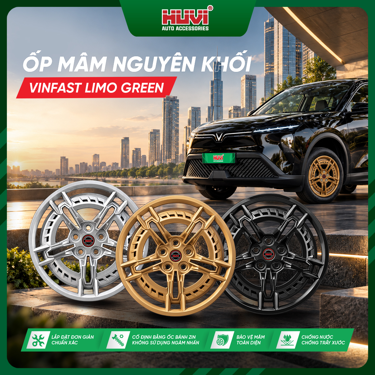 Ốp mâm nguyên khối Vinfast Limo Green Huvi - Ảnh 3