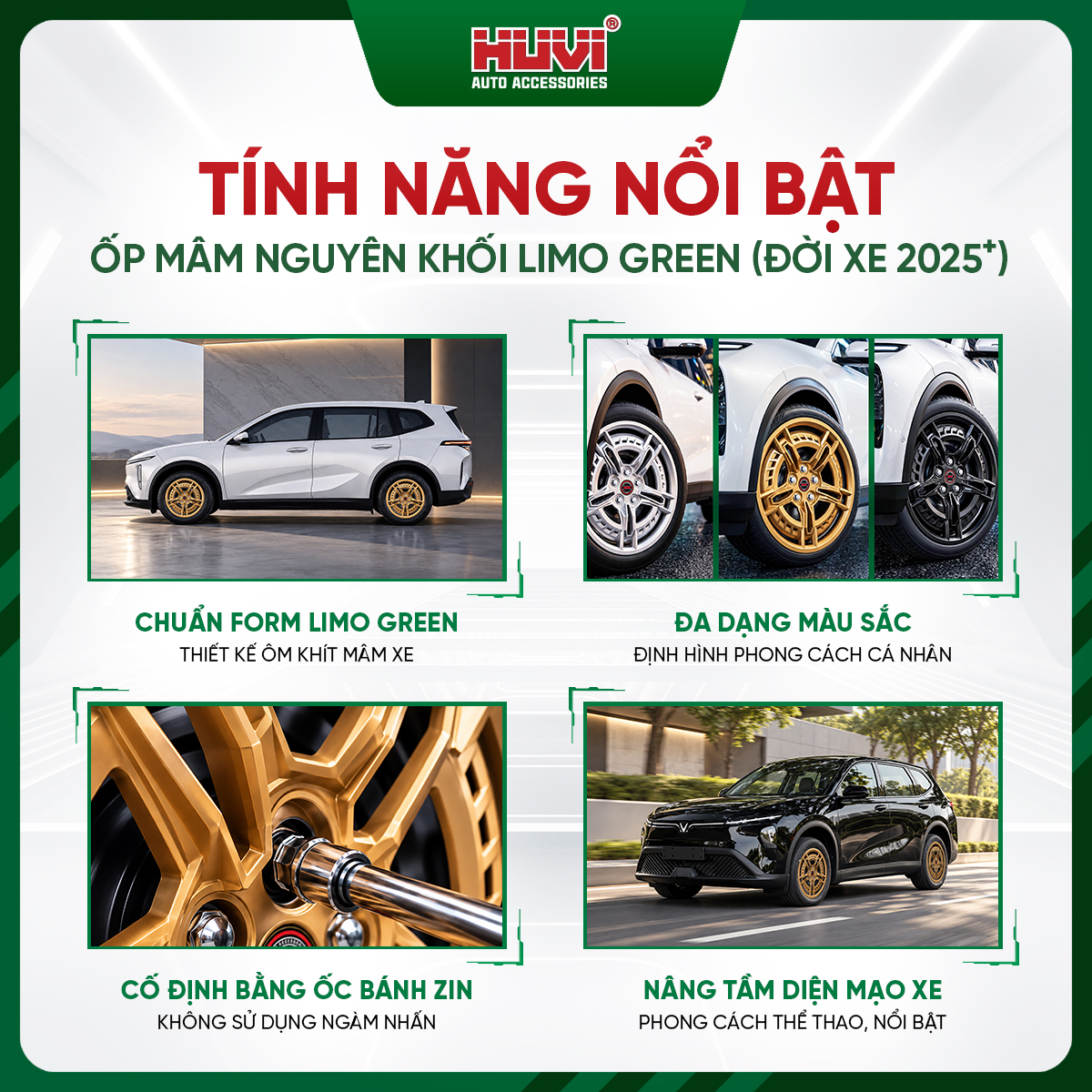 Ốp mâm nguyên khối Vinfast Limo Green Huvi - Ảnh 4