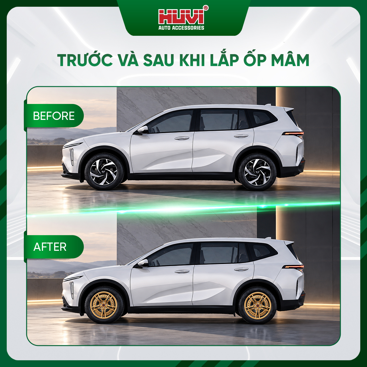 Ốp mâm nguyên khối Vinfast Limo Green Huvi - Ảnh 5